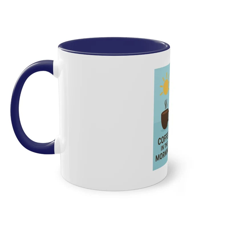 Tweekleurige koffietas: Koffie in de ochtend, bier in de avond.