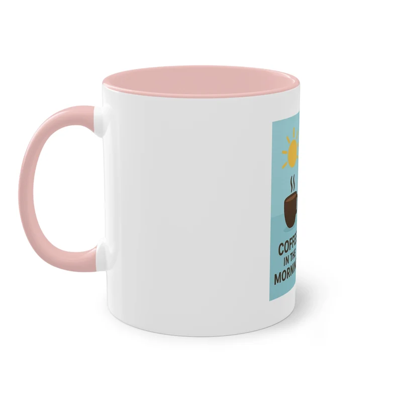 Tweekleurige koffietas: Koffie in de ochtend, bier in de avond.