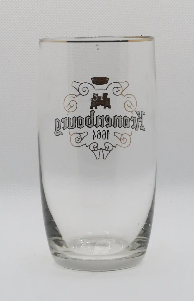 Ancienne verre à bière émaillé de la brasserie Kronenbourg
