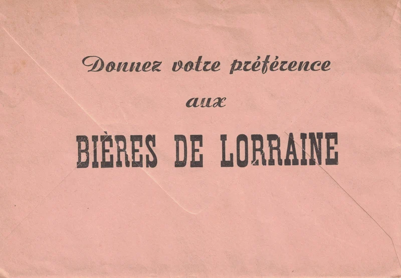 Ancienne enveloppe Bière de Lorraine