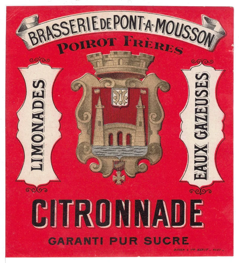 Etiquette ancienne originale de la brasserie de Pont à Mousson