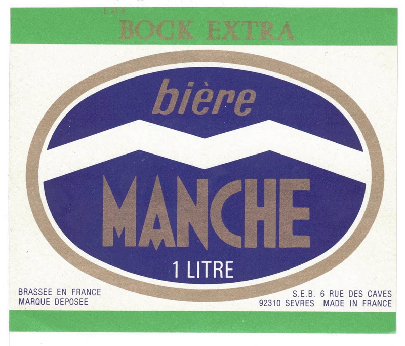Etiquette de bière originale Bock Extra ancienne brasserie de la Manche