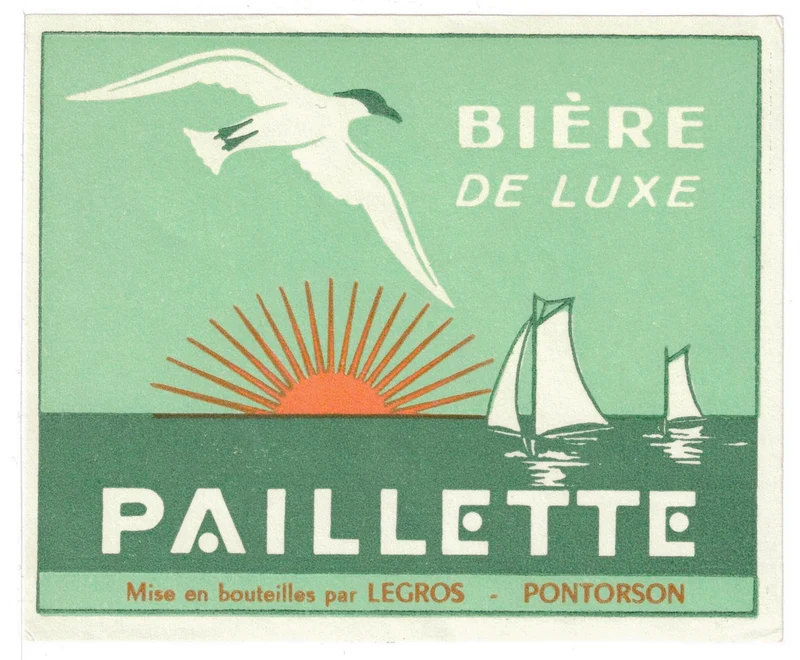 Etiquette de bière originale luxe ancienne brasserie Paillette