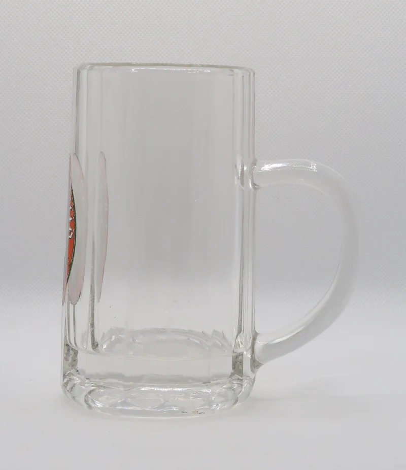 Ancienne chope à bière émaillée de la brasserie Slavia logo ovale vert